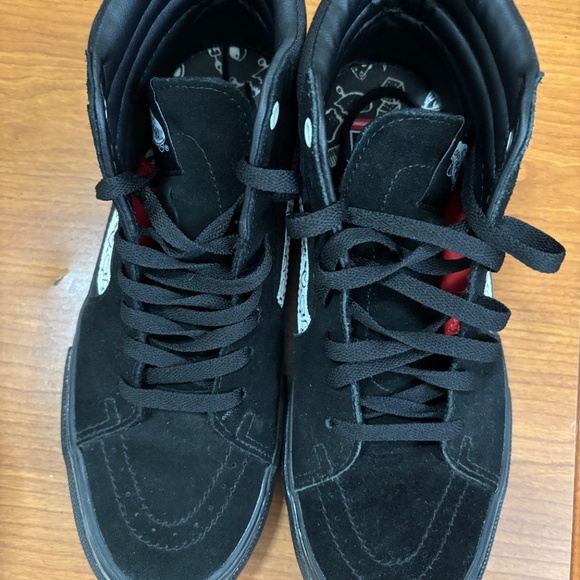 Vans * SK8-HI *Mens Black Doodle Popcush * Size 9.5 - Picture 7 of 7